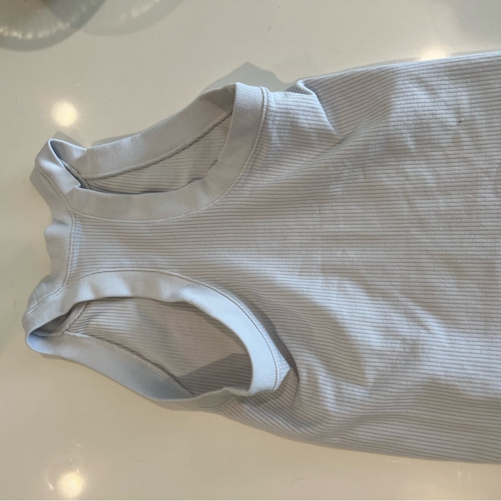 Athleta White Ribbed Tank Top - Picture 4 of 4